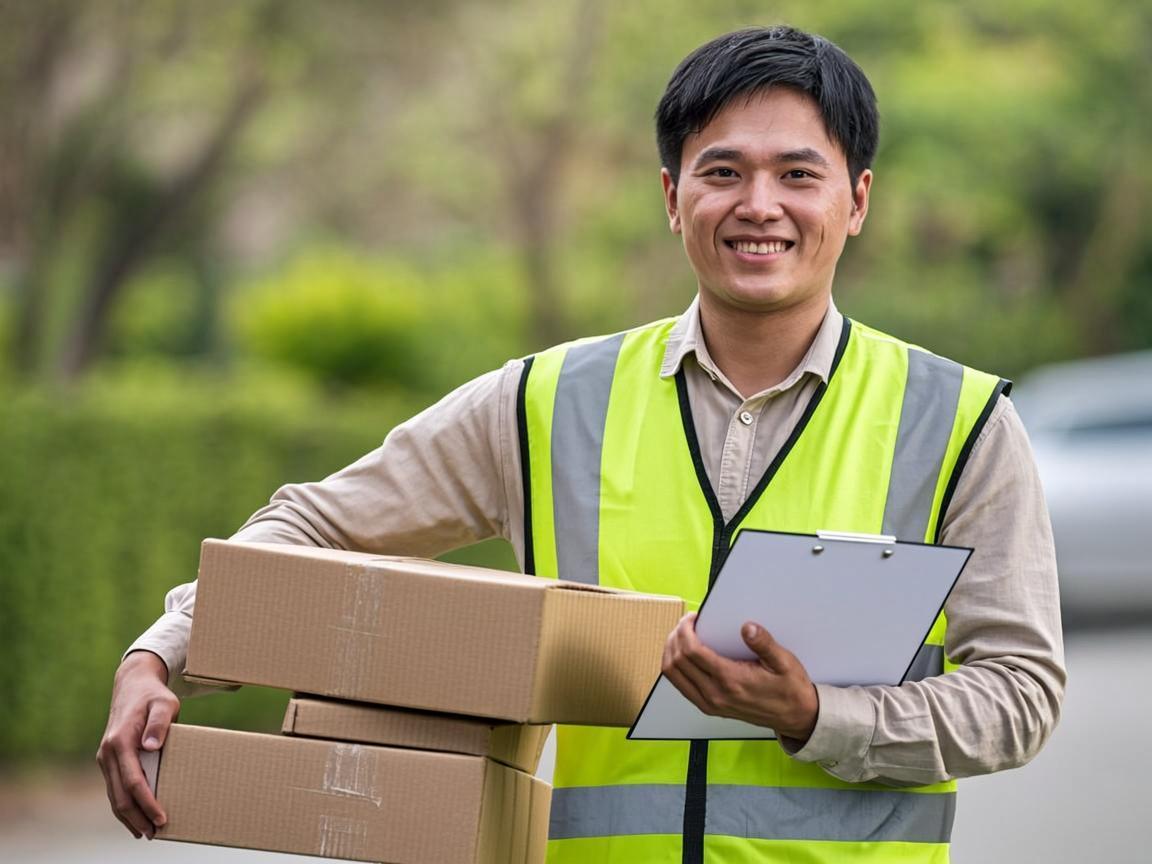 Top Courier Service field team member with parcel