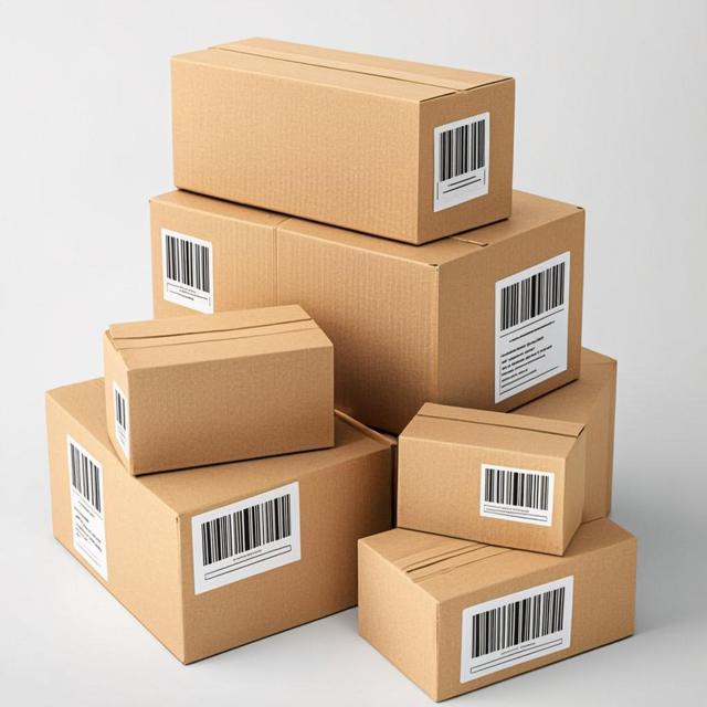 Stack of parcels ready for dispatch